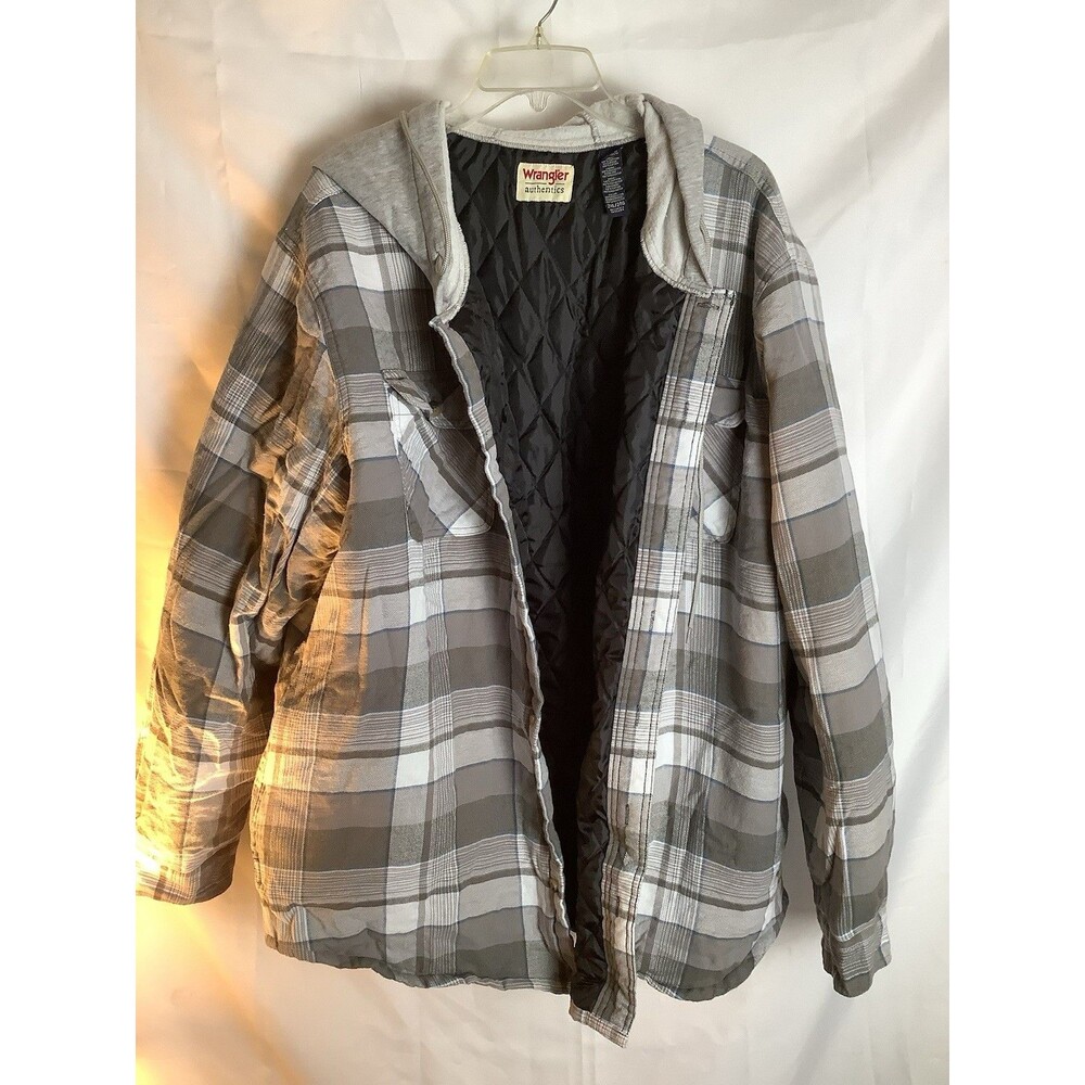 Wrangler Hooded Lined Flannel Jacket  Plaid Hoodie